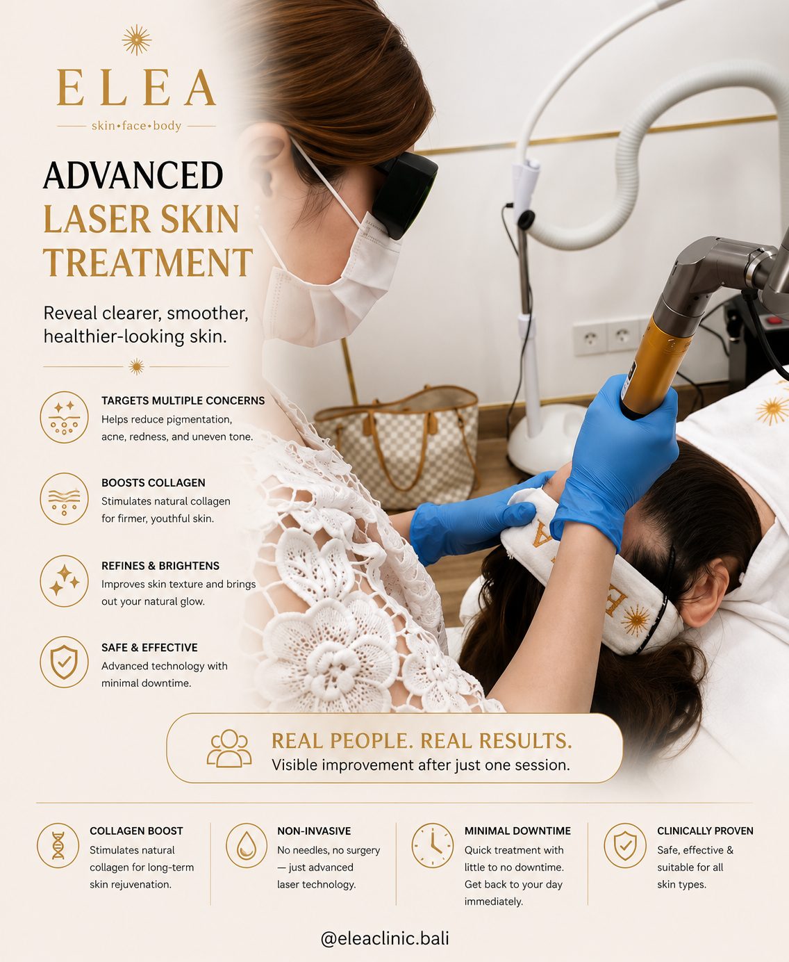 Advanced laser skin treatment at Elea Clinic Bali