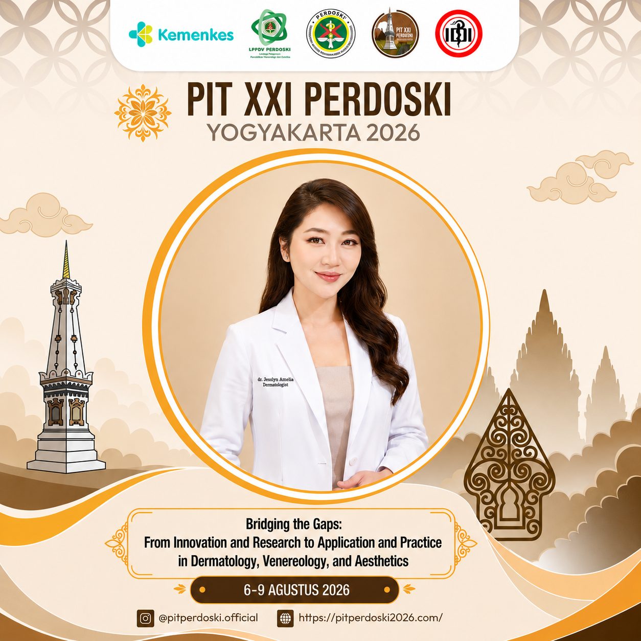 PIT XXI Perdoski Yogyakarta 2026 congress programme featuring dr. Jesslyn Amelia